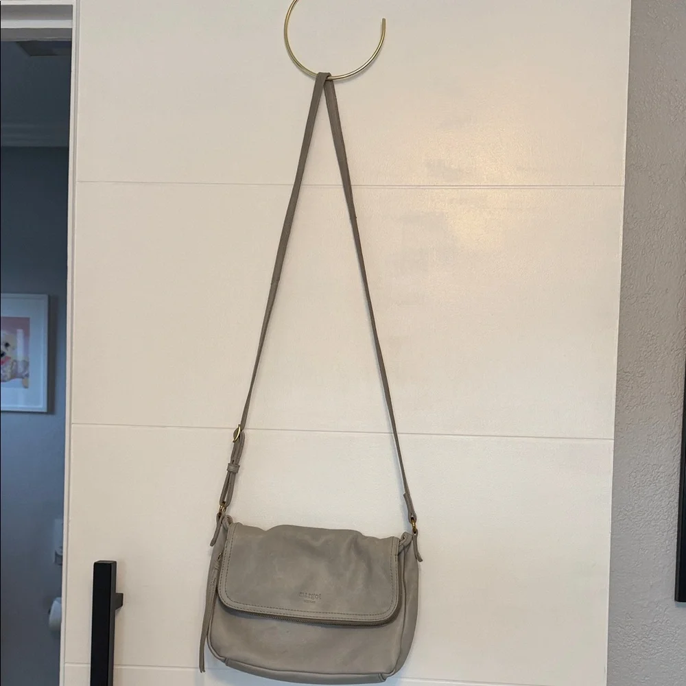 Genuine Leather Margot Soft Gray Crossbody Bag - Picture 6 of 6